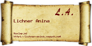 Lichner Anina névjegykártya